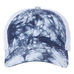 hat new tie dye trucker hat unisex white blue